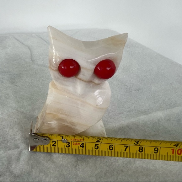Vintage owl onyx, paperweight collectible figurine decoration Carved Marble Owl - Picture 2 of 16